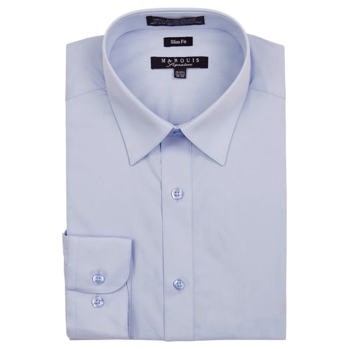 Marquis Men's Solid Slim Fit Dress Shirts 009 SL