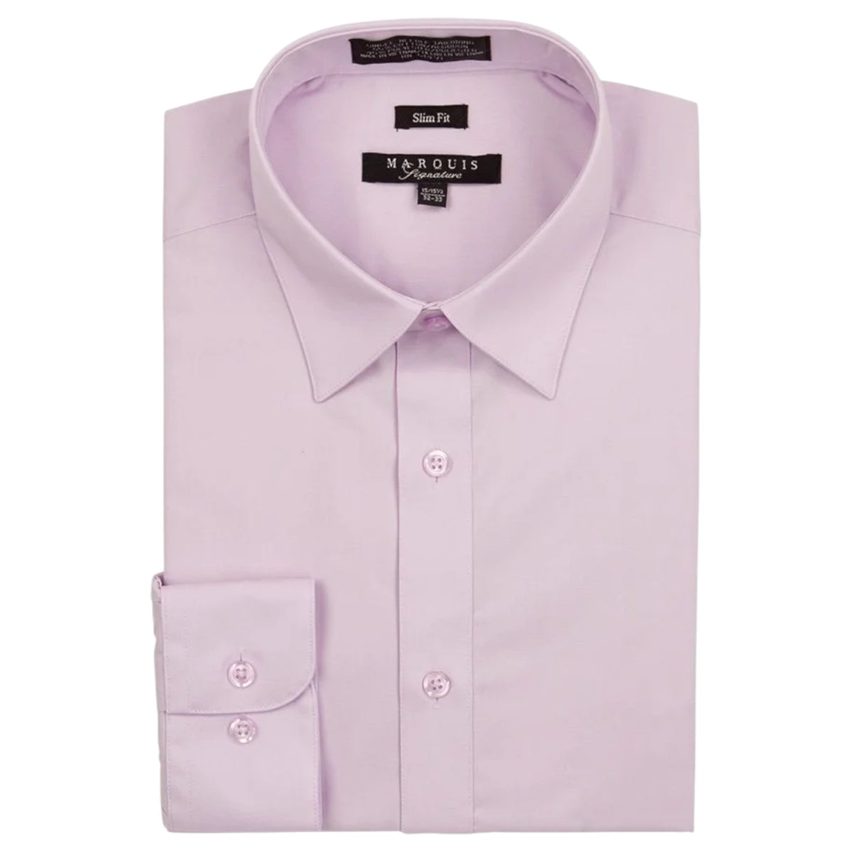 Marquis Men's Solid Slim Fit Dress Shirts 009 SL