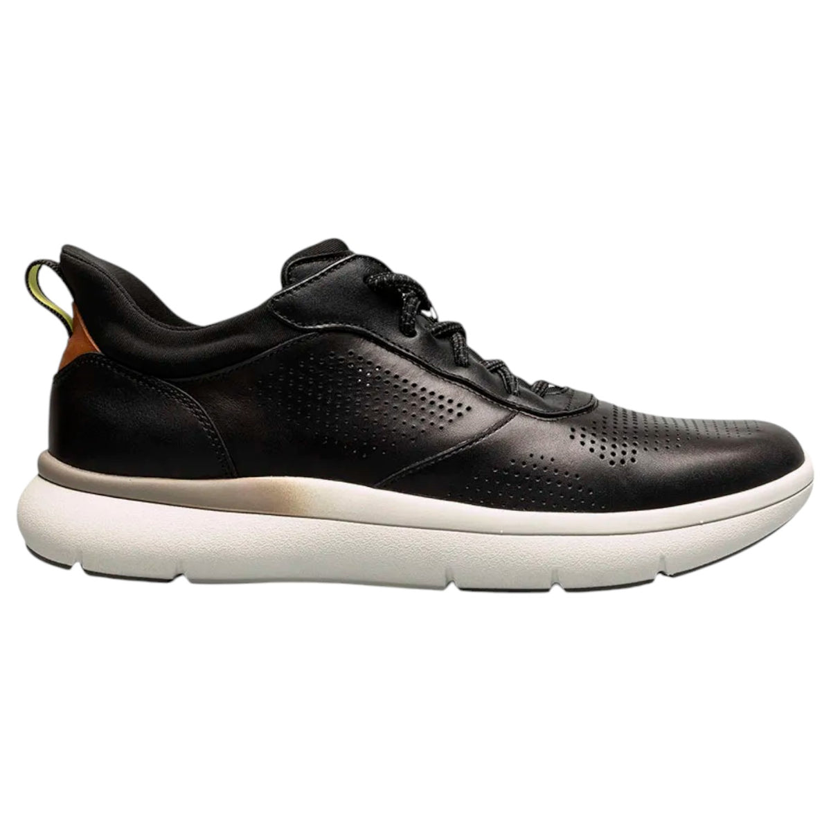 Florsheim Fleet Perf Toe Elastic Lace Sneaker 14443 001 Black