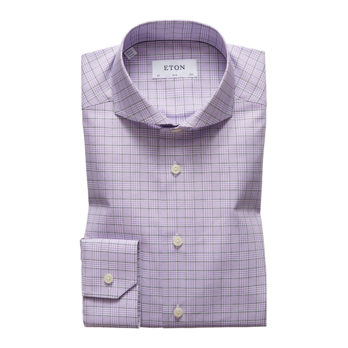 Eton Purple Plaid Cotton Shirt In Slim Fit 100000443 73