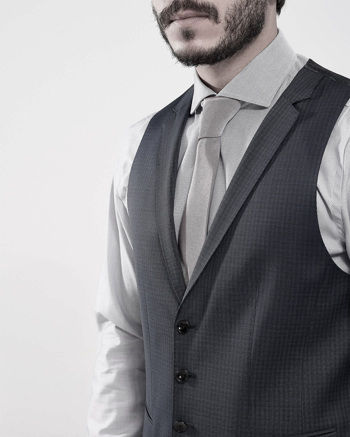 BOSS Three-Piece Slim-Fit Suit in Patterned Stretch Wool-Black 50479632-001