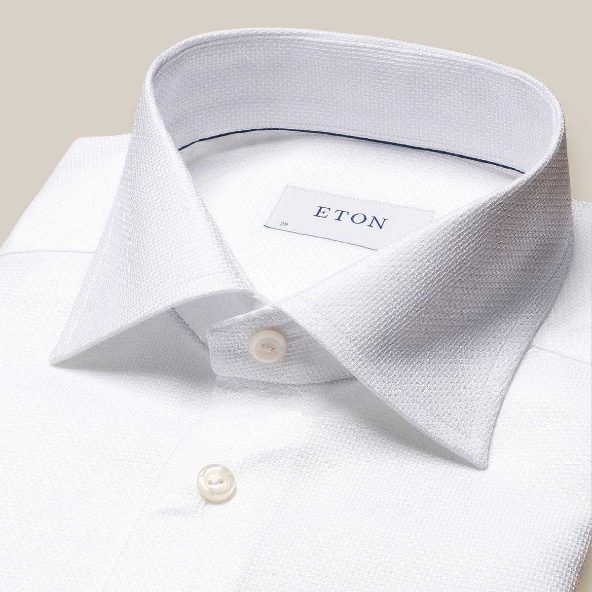 Eton White Cotton-Tencel Contemporary Fit 100010441 01