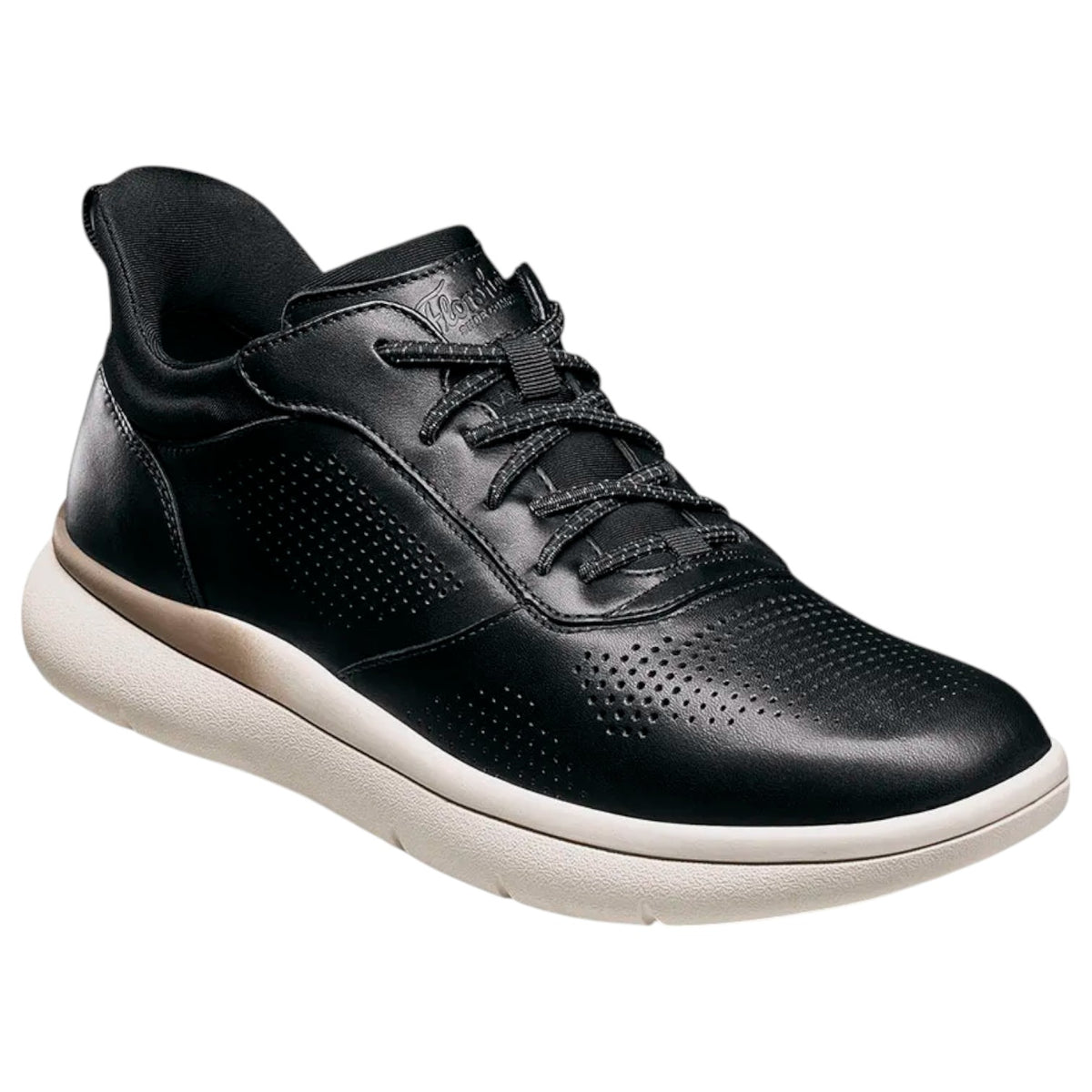 Florsheim Fleet Perf Toe Elastic Lace Sneaker 14443 001 Black