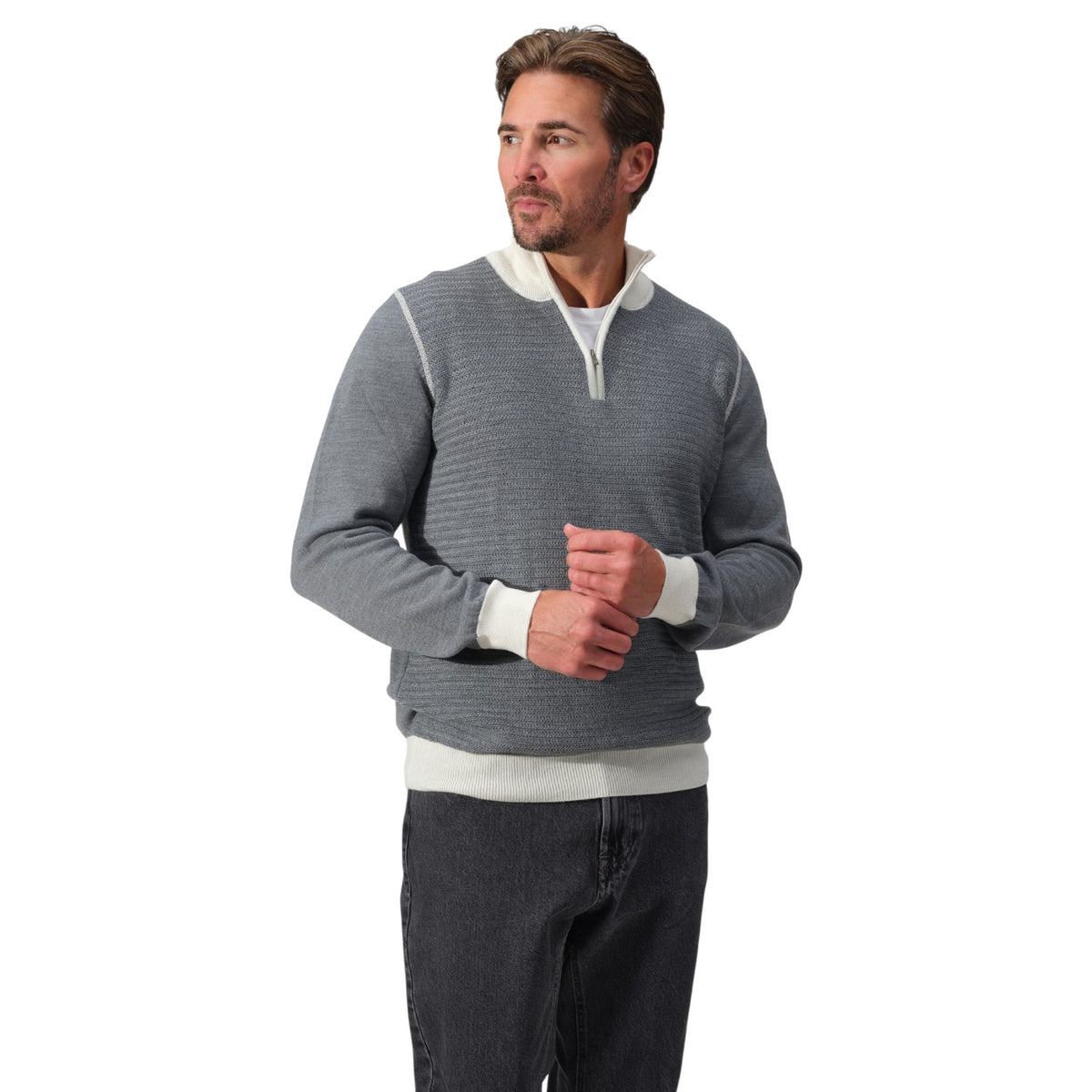 Garnet Merino Wool Sweater In Platinum 2522013CS-10