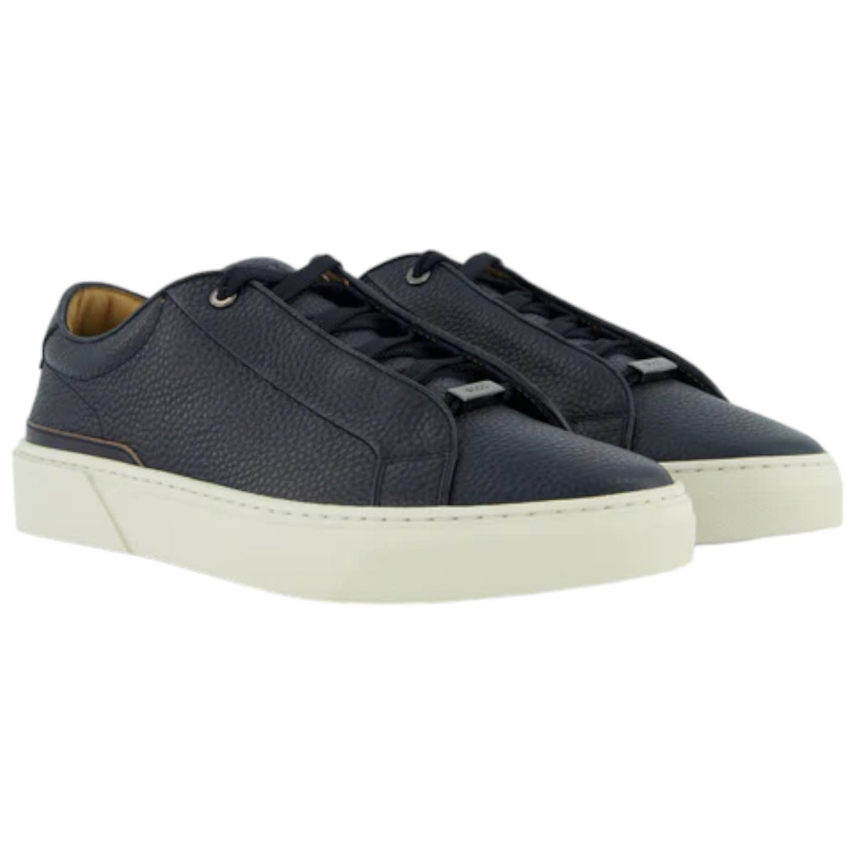 BOSS Grained-Leather Trainers With Contrasting Details Navy 50504331-401
