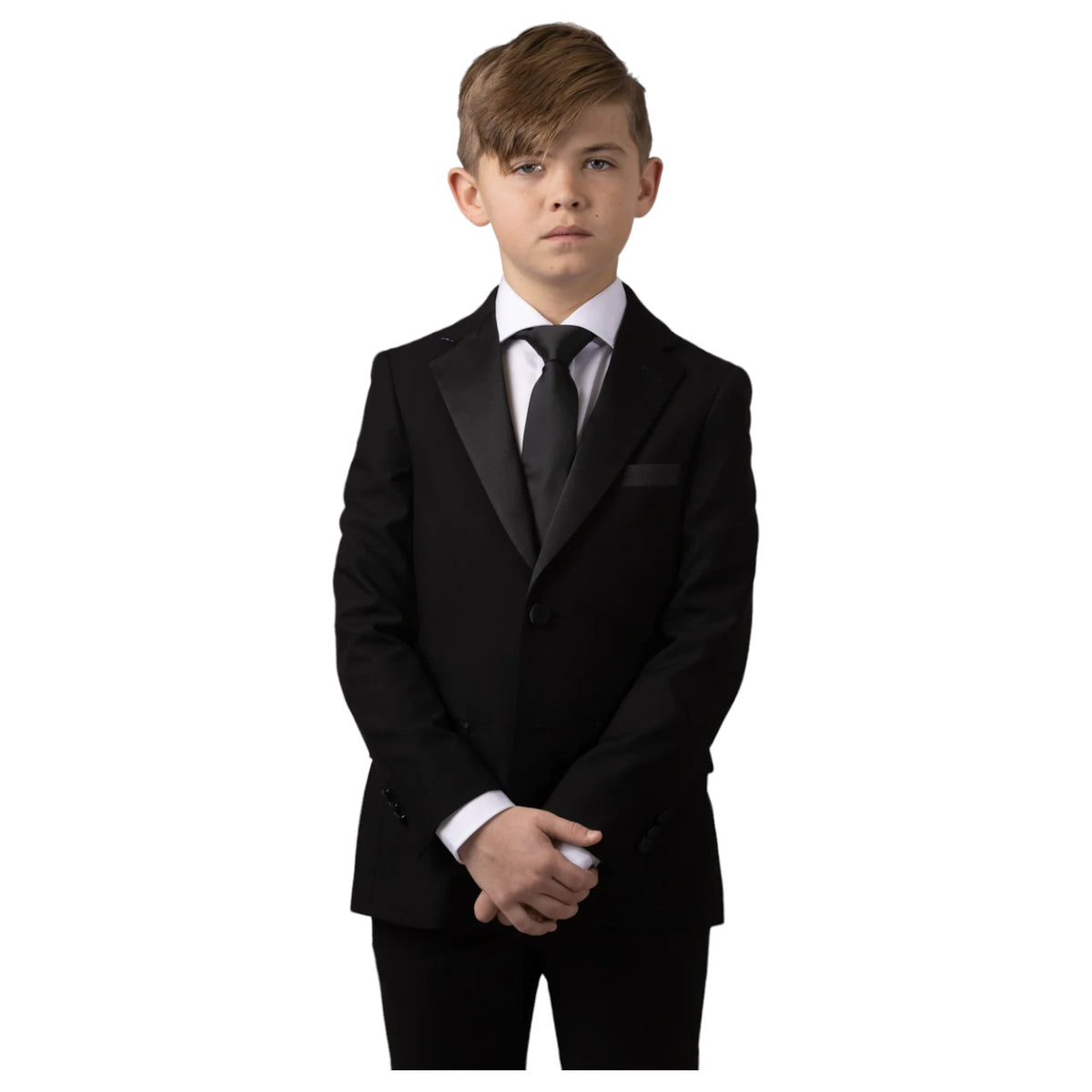 T.O Boys Black Satin Notch Lapel Tuxedo 3822-36NT