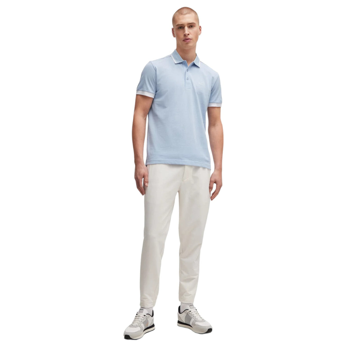 BOSS Cotton Pique Polo Shirt with Contrast Stripe 50494697-450
