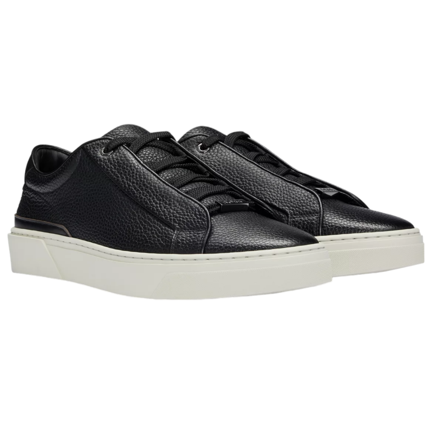 Boss Grained leather Trainers with Contrasting Details Black 50504331 001 41 8