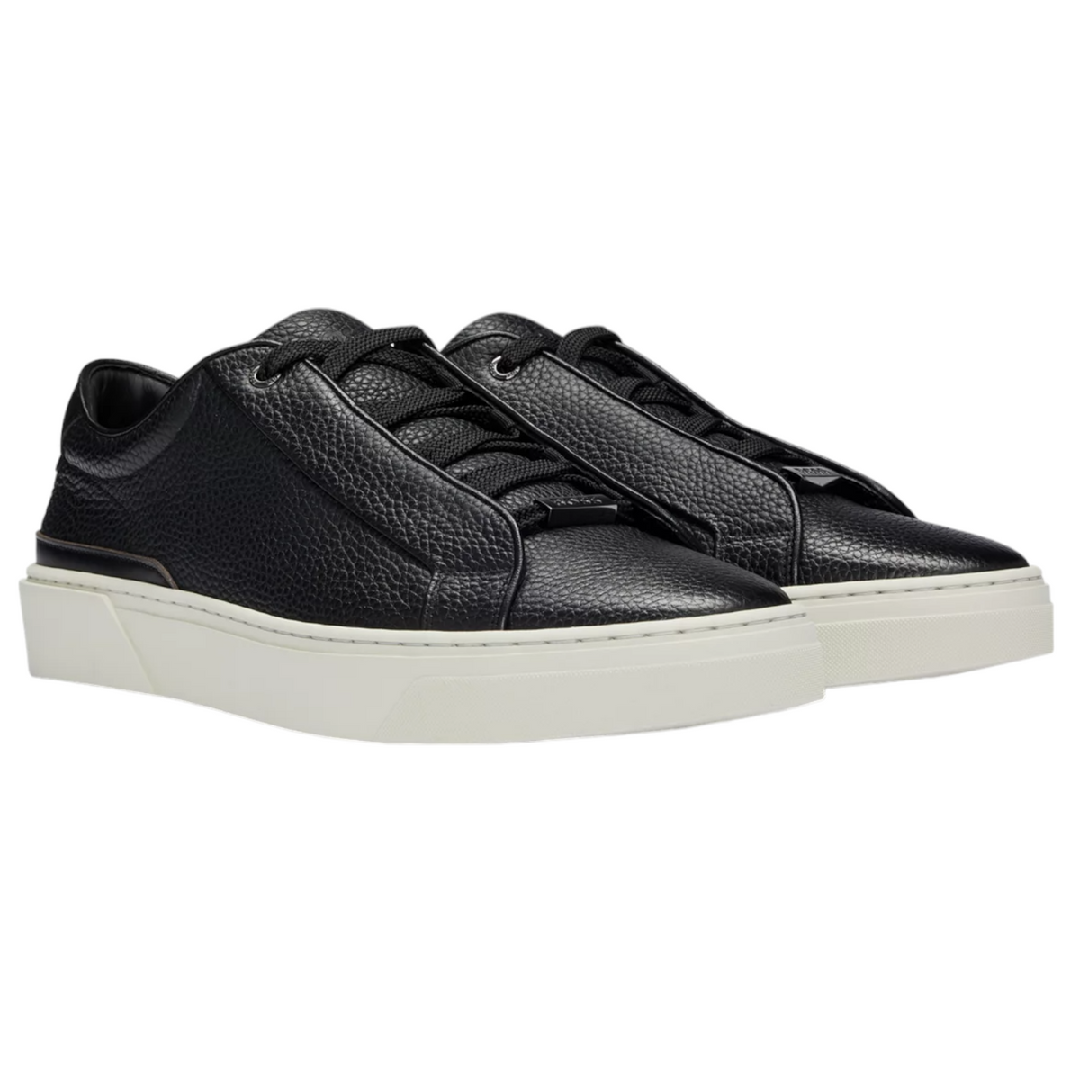 BOSS Grained-Leather Trainers With Contrasting Details Black 50504331-001