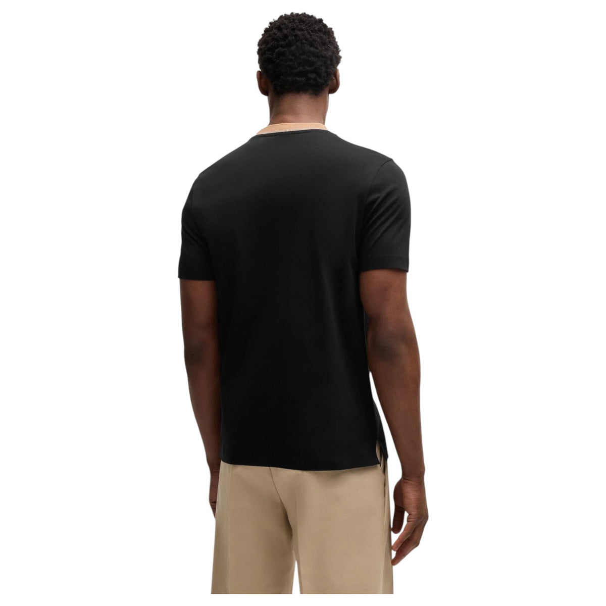 BOSS Mercerized-Cotton Slim-Fit T-Shirt With Collar Stripe 50531793