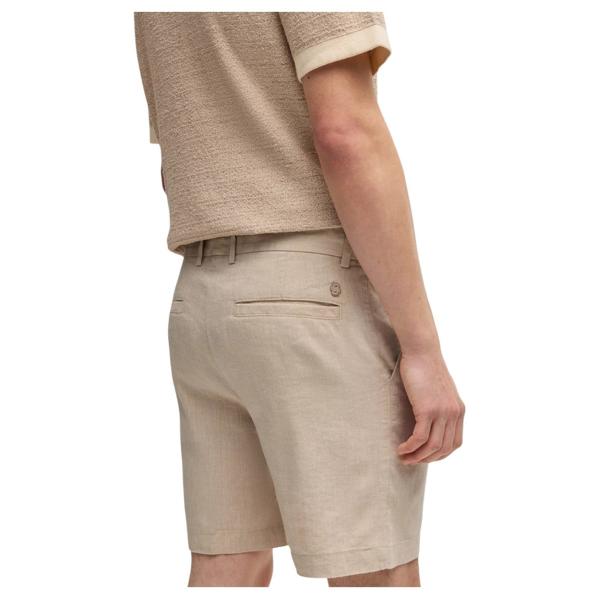 BOSS Regular-Fit Shorts In A Linen Blend With Drawcord 50538016