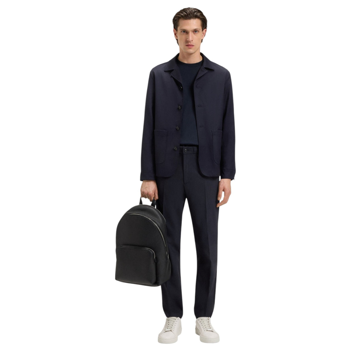 Boss Modern-Fit Trousers In A Wool Blend With Draw Strings