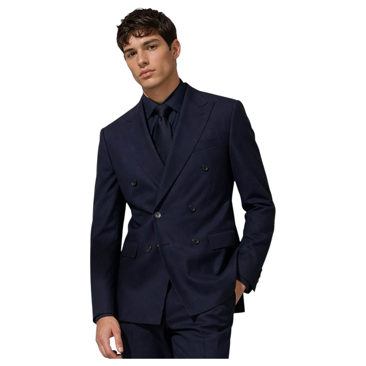 BOSS Slim Fit Double-Breasted Suit – 100% Italian Virgin Wool 50561841
