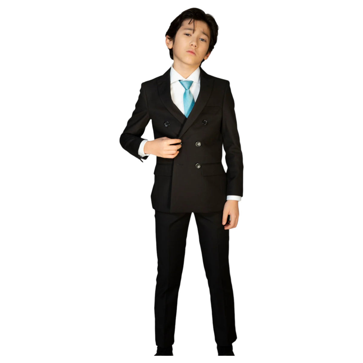 Centrion Boys Wool D/B Suit In Black 21600-2410