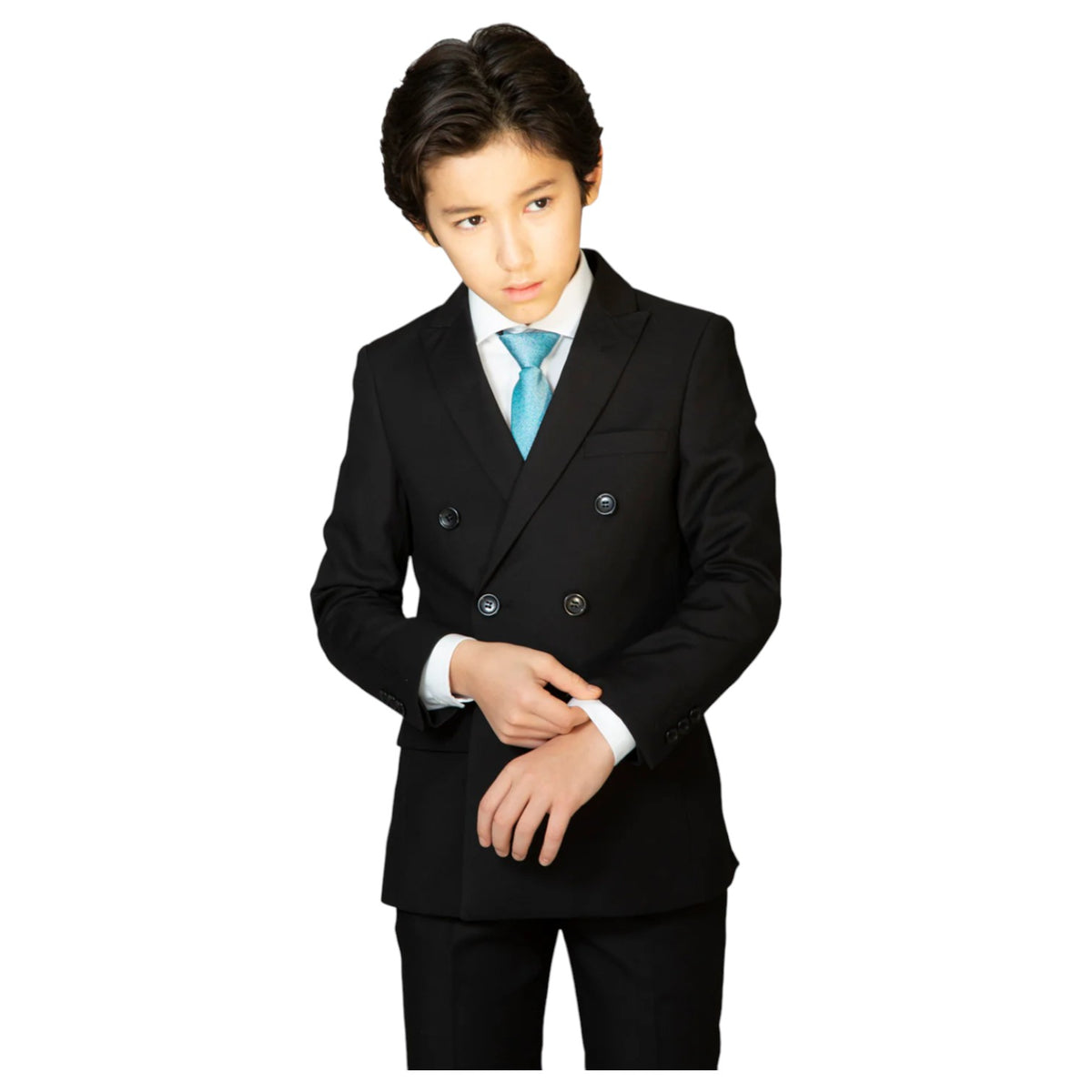 Centrion Boys Wool D/B Suit In Black 21600-2410