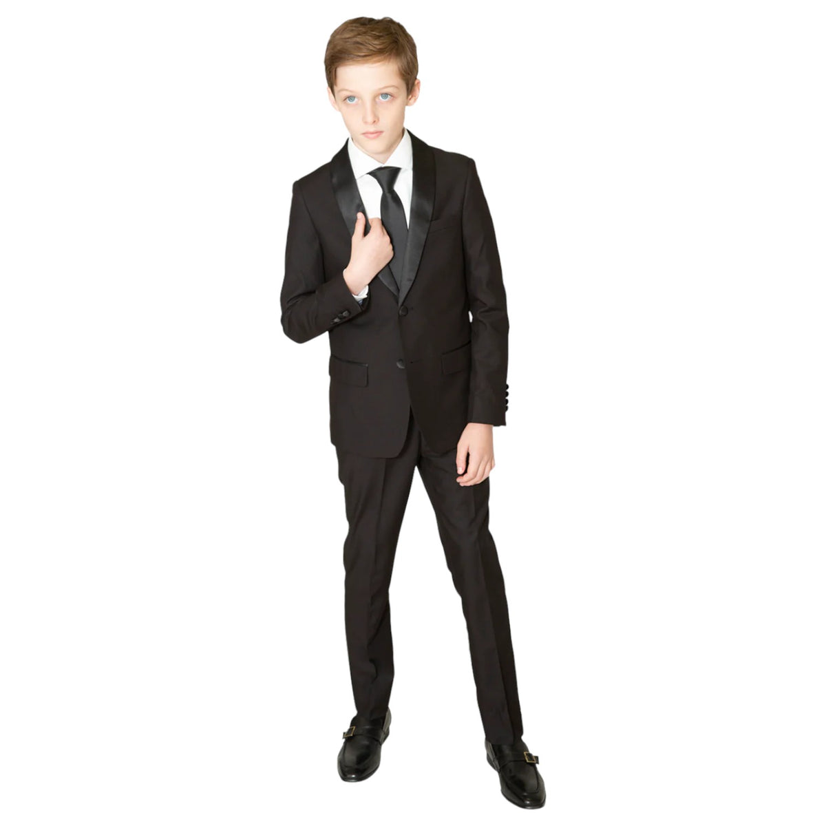 T.O Boys Black Shawl Lapel Tuxedo Slim 3822-36S-ST