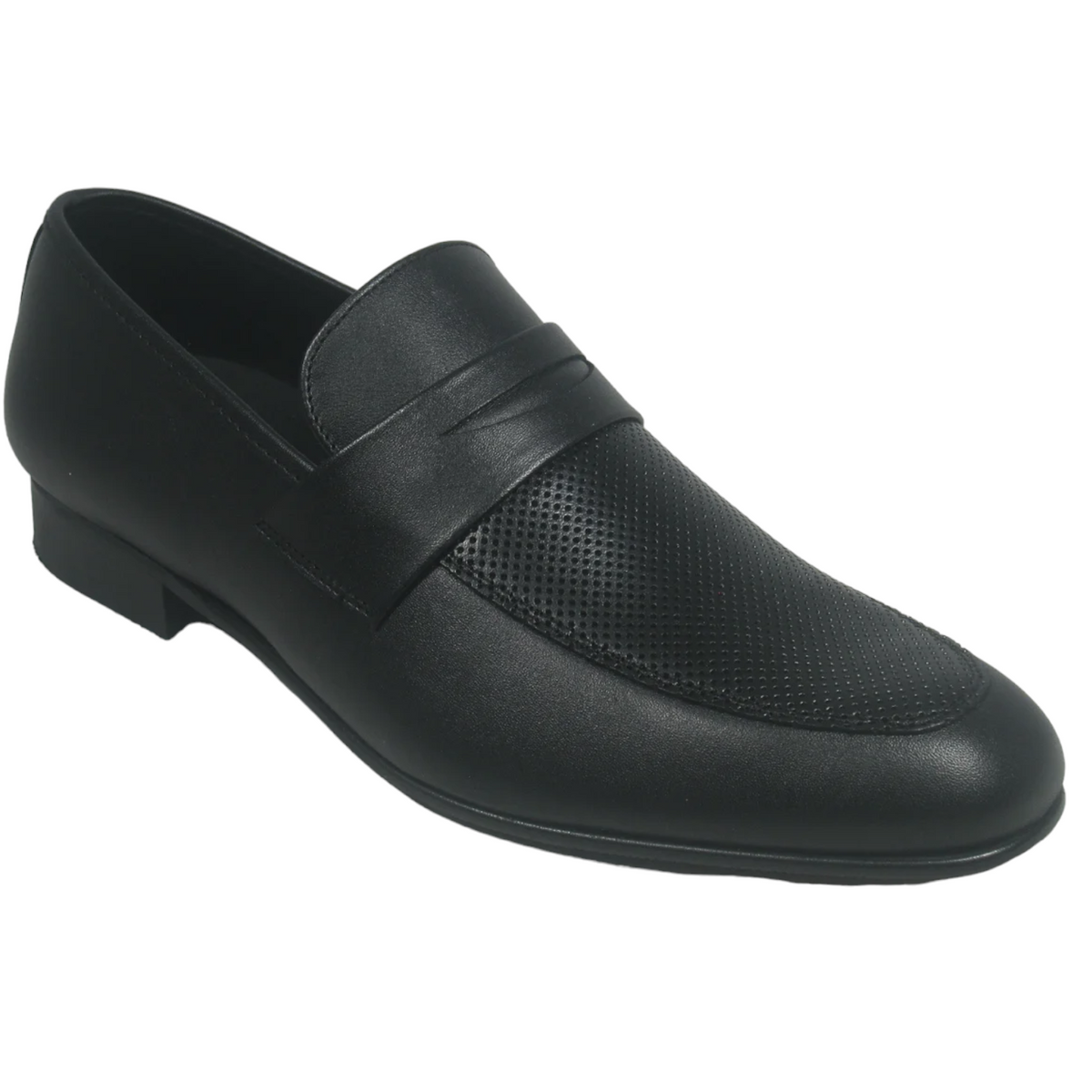 Andanines Boy's Perforated Dress Penny Loafer 171680-3 Black