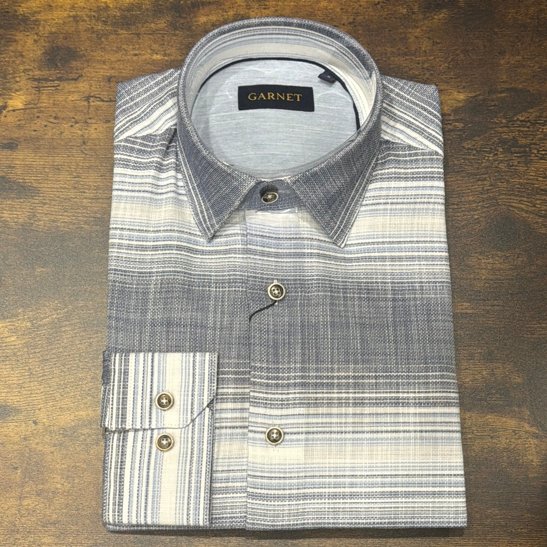 Garnet Men's Sport Shirts L/S 2411105 5/Blue Diagonal Stripe