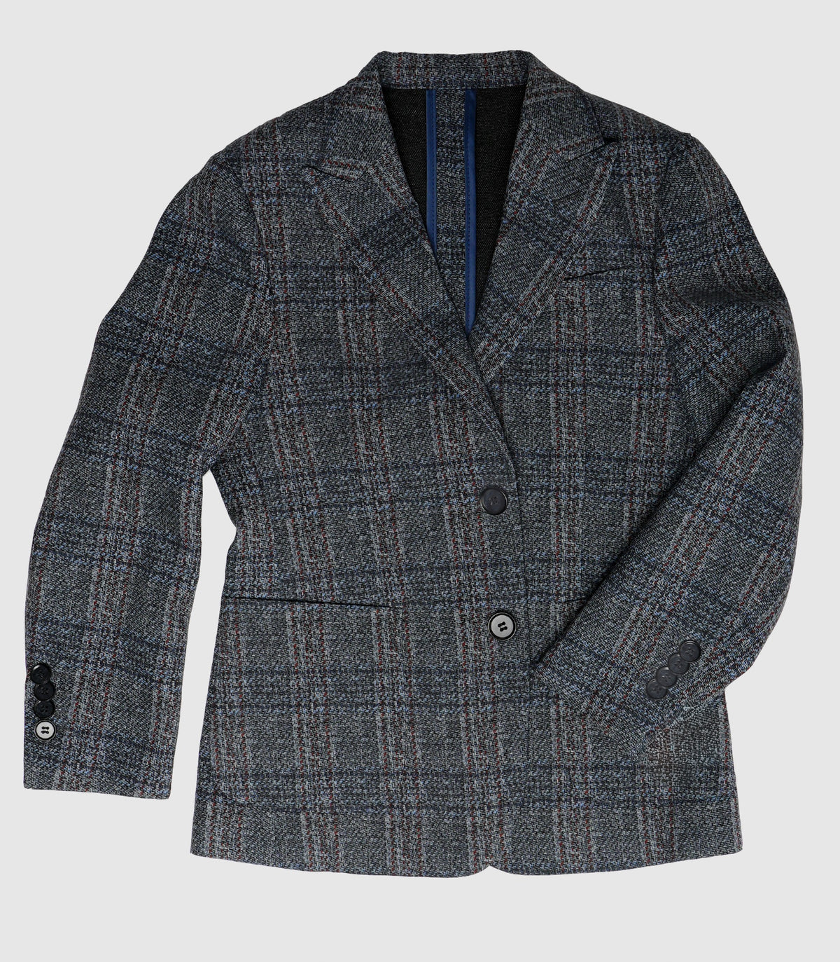 Isaac Mizrahi Boys' Blazer Blue Plaid Slim Fit BL2732