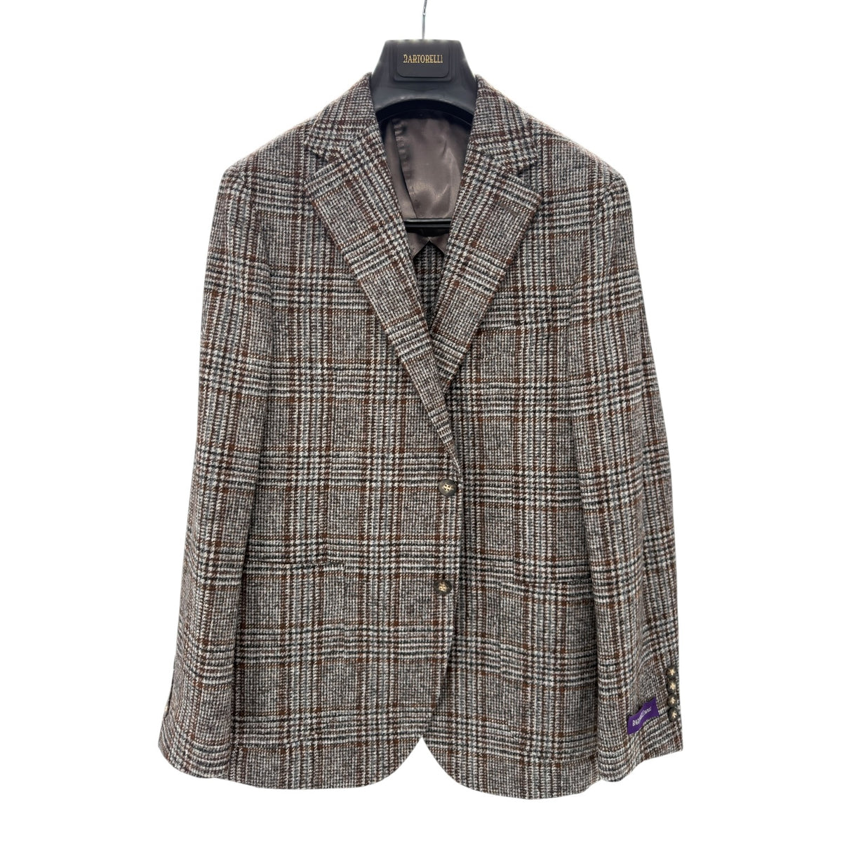 Original Bartorelli Fusion gray brown plaid blazer TD535-C005