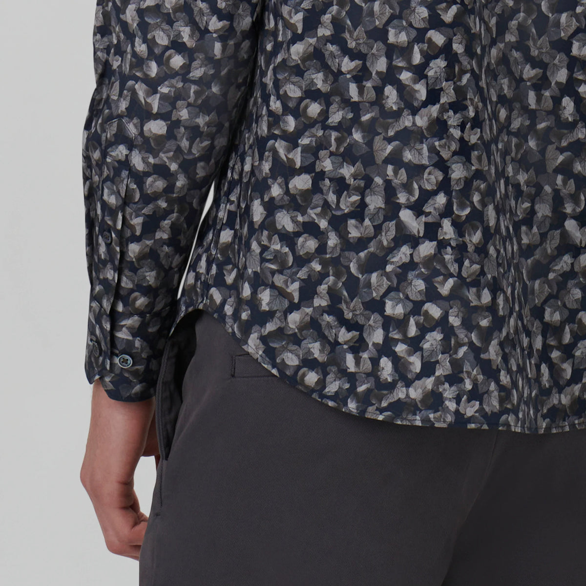 Bugatchi Julian Leaf Print Shirt CS3103L3S Chestnut