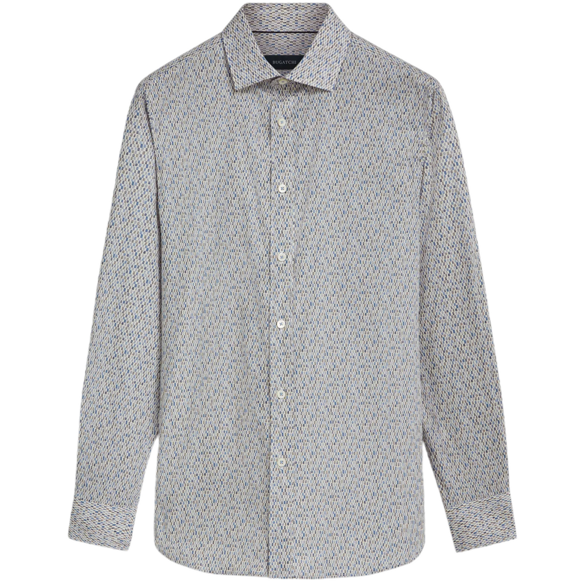 Bugatchi Axel Mosaic Print Shirt - CS3190L7S Cement