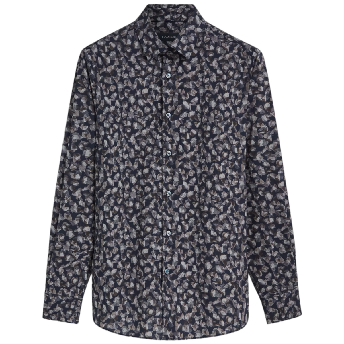 Bugatchi Julian Leaf Print Shirt CS3103L3S Chestnut