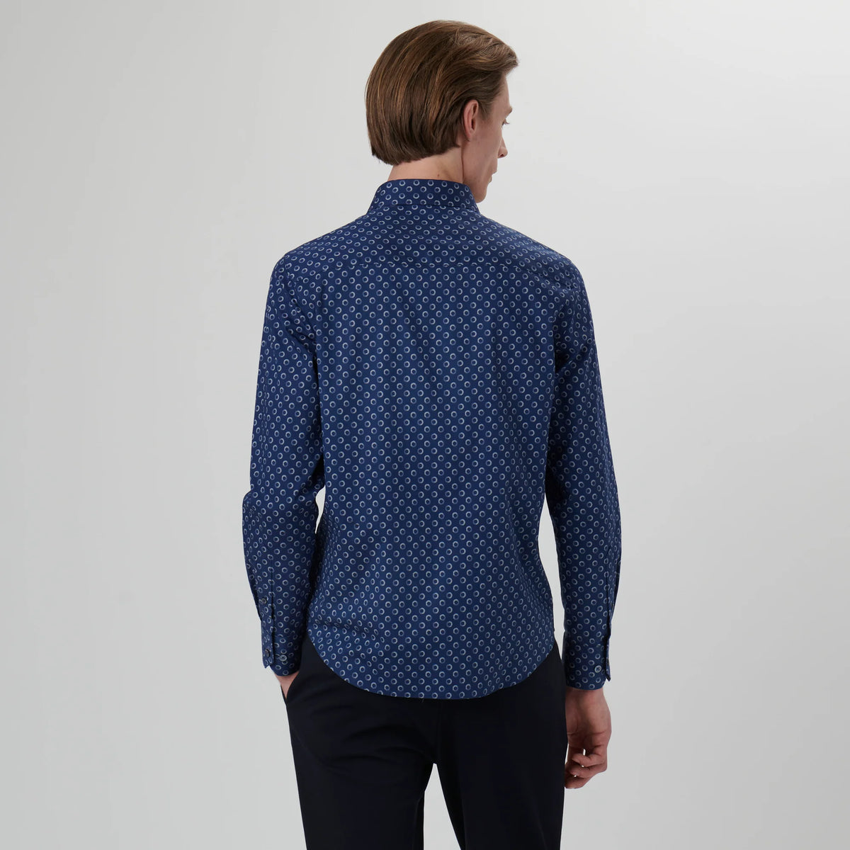 Bugatchi Axel Geometric Shirt CS3312L7S Navy