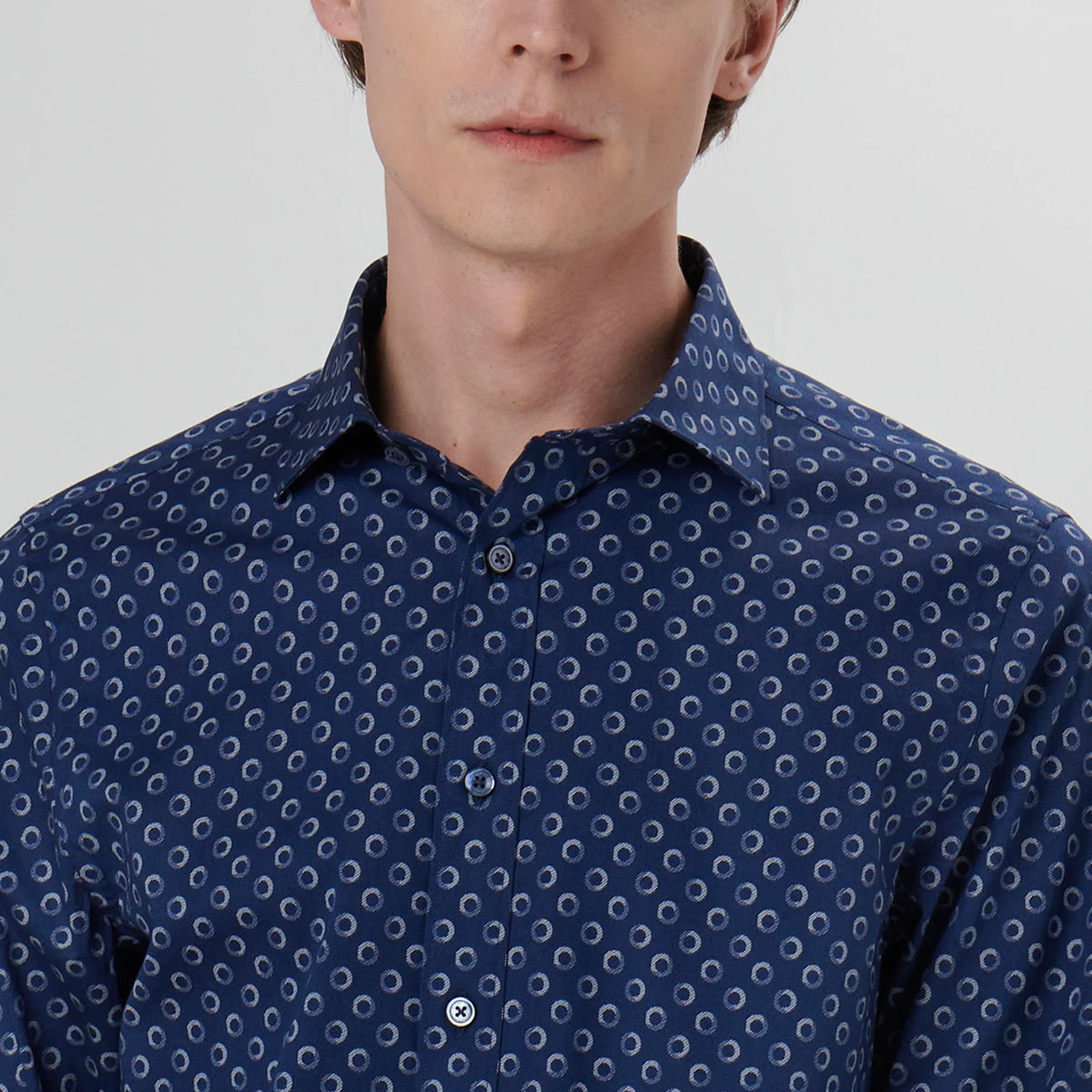 Bugatchi Axel Geometric Shirt CS3312L7S Navy