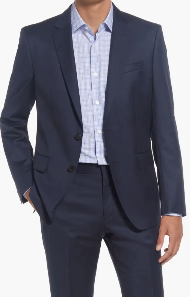 BOSS Bi-Stretch Slim-Fit Navy Blue Jersey Blazer 50481572-404