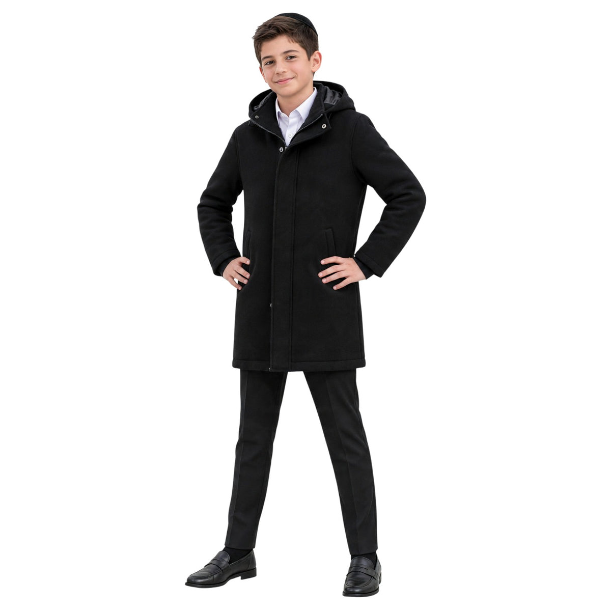 T.O. Collection Chester Boys' Wool Coat Black