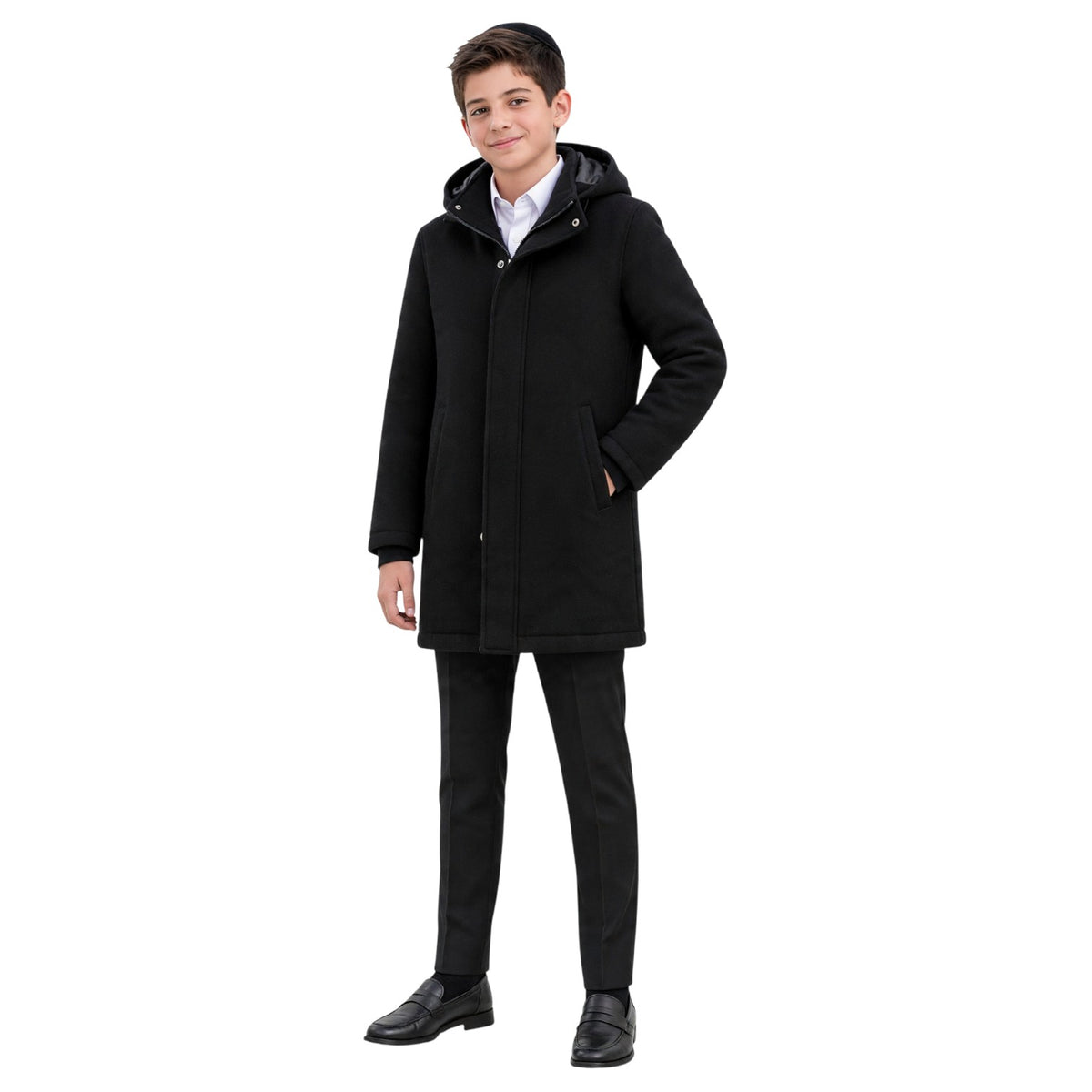 T.O. Collection Chester Boys' Wool Coat Black