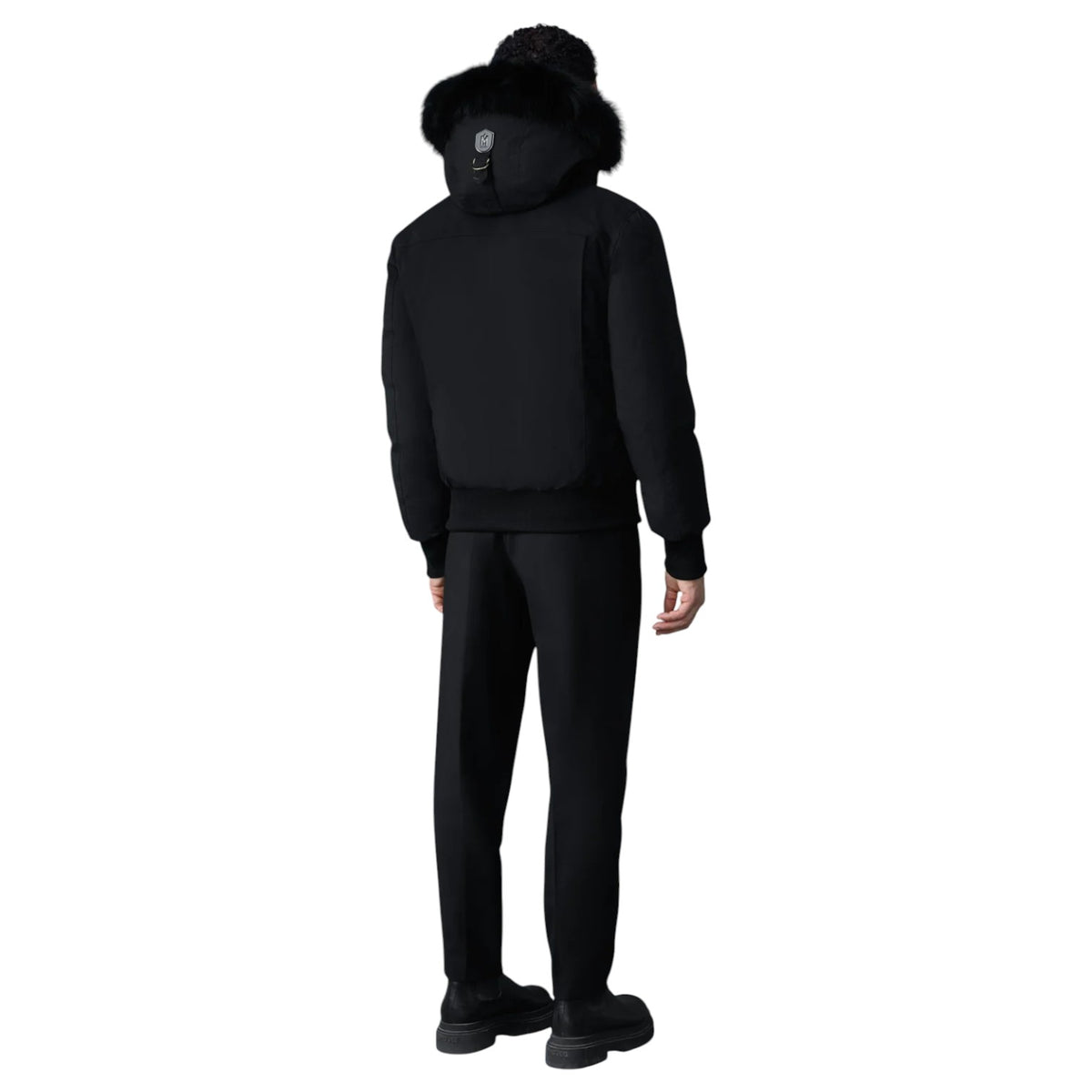 DIXON-BX Black&Gold Zipper 2-in-1 Nordic Tech Down Bomber Black Fur