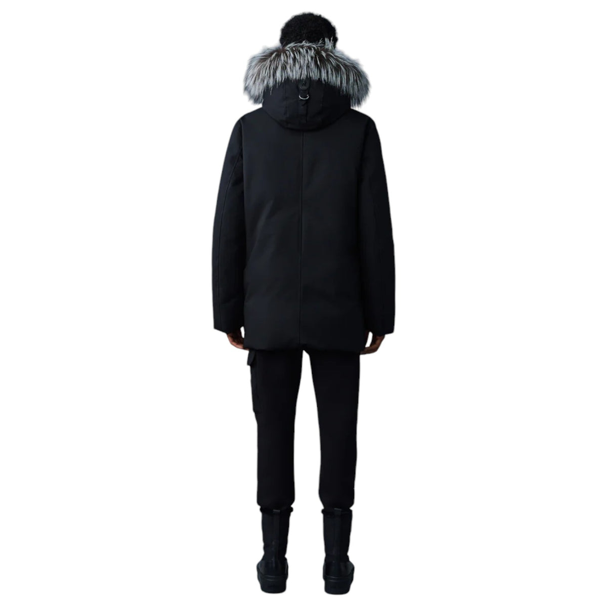Mackage EDWARD-XZ 2-in-1 Down Parka With Hooded Bib And Silver Fox Fur