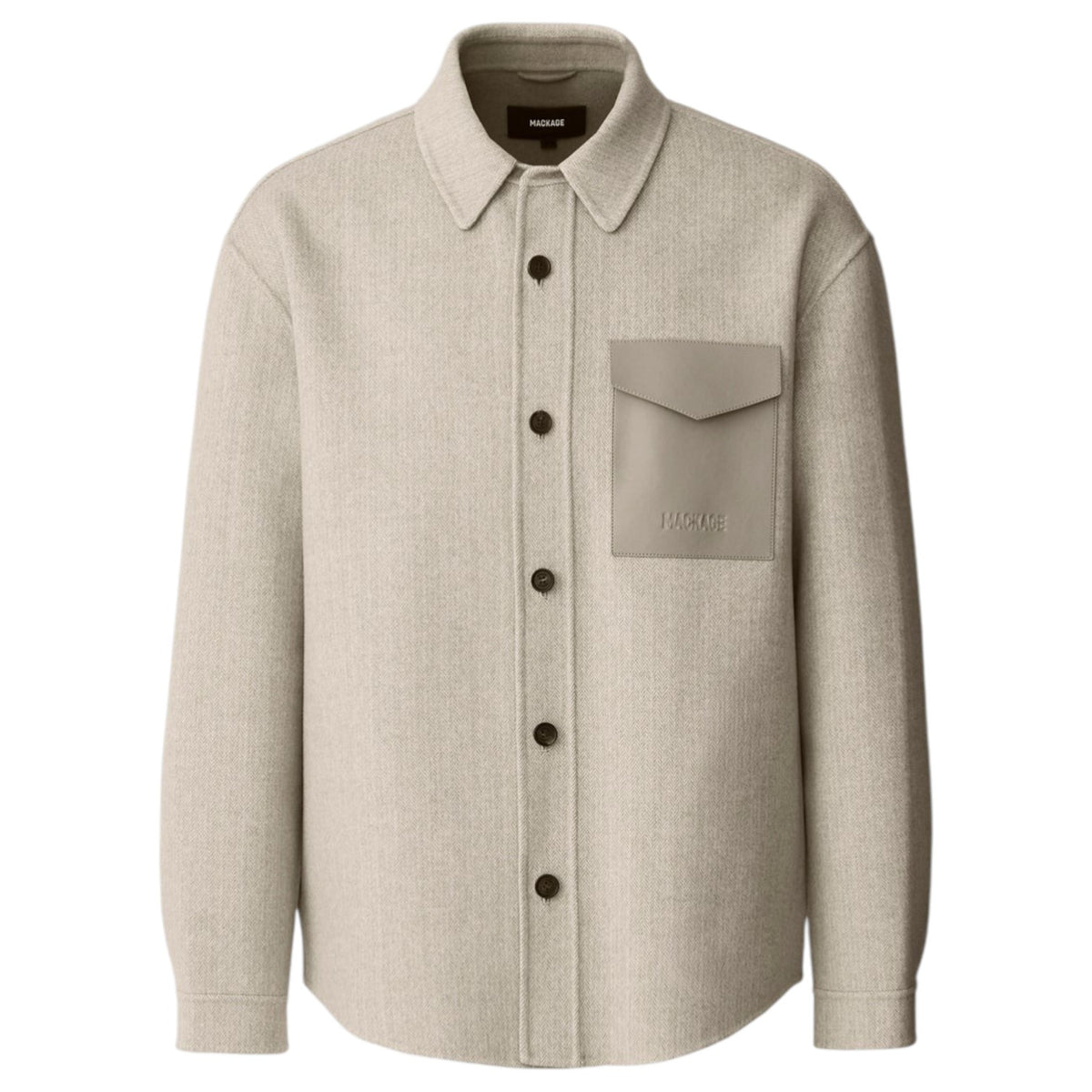 Mackage EMMANUEL-HB Double-Face wool Overshirt in Herringbone