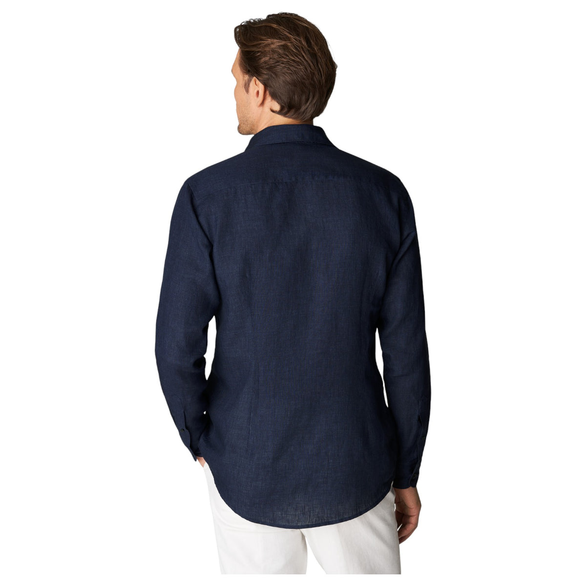 Eton Navy Linen Shirt-Wide Spread Slim Fit 100004420 29