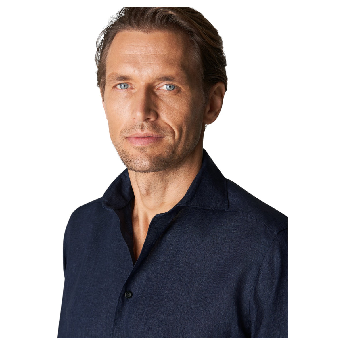 Eton Navy Linen Shirt-Wide Spread Slim Fit 100004420 29