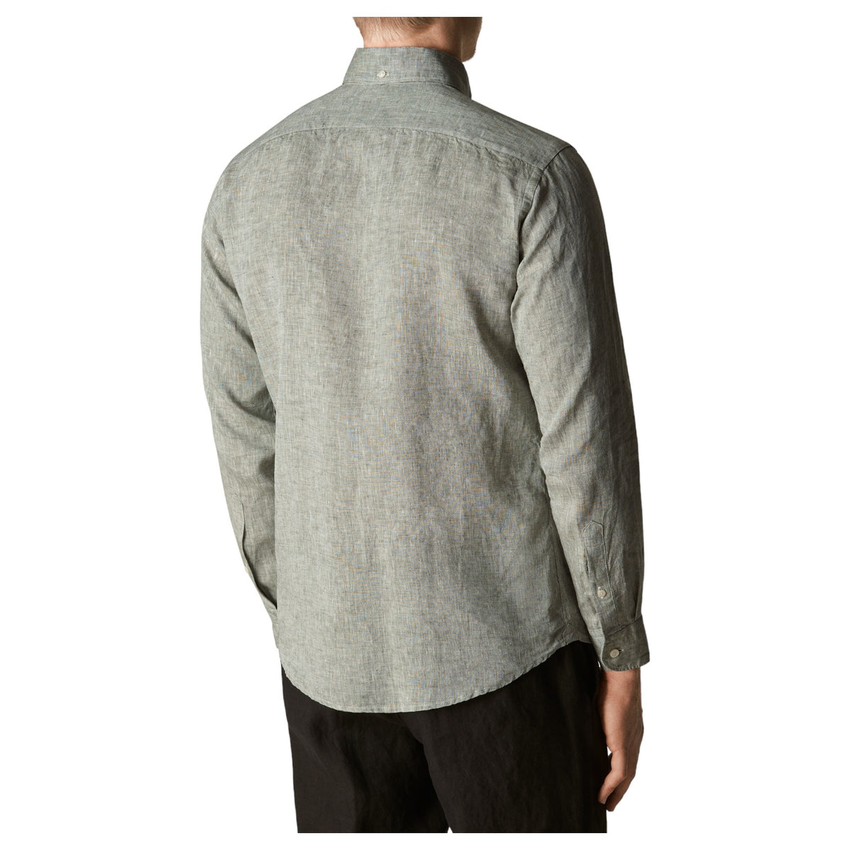 Eton Linen Shirt Button Down Collar In Grey Mélange 100004417 64