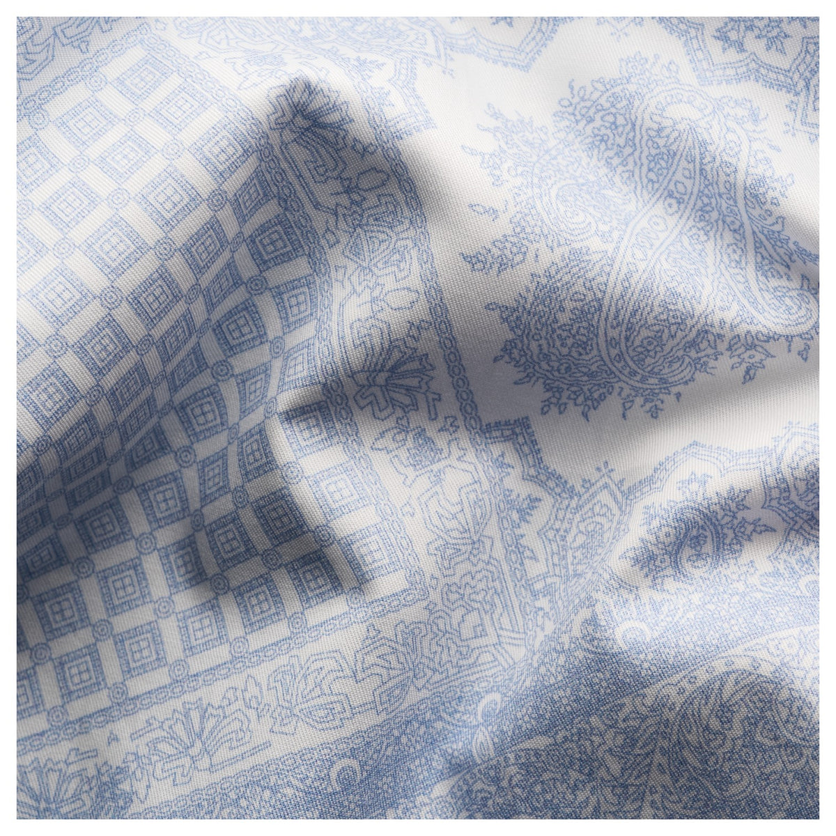 Eton Light Blue Motif Print Signature Twill Shirt In Slim Fit 100010261 21