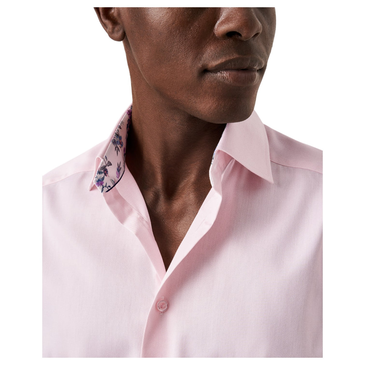 Eton Pink Floral Print Effect Solid Signature Twill Shirt 100011092 80 / 100011683 80