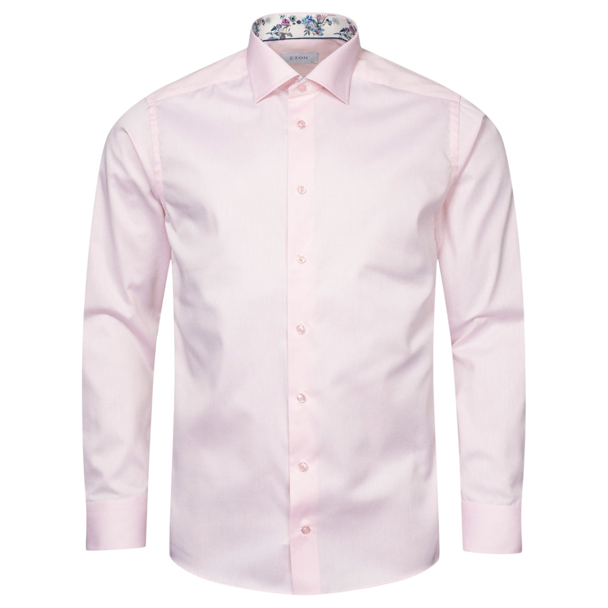 Eton Pink Floral Print Effect Solid Signature Twill Shirt 100011092 80 / 100011683 80