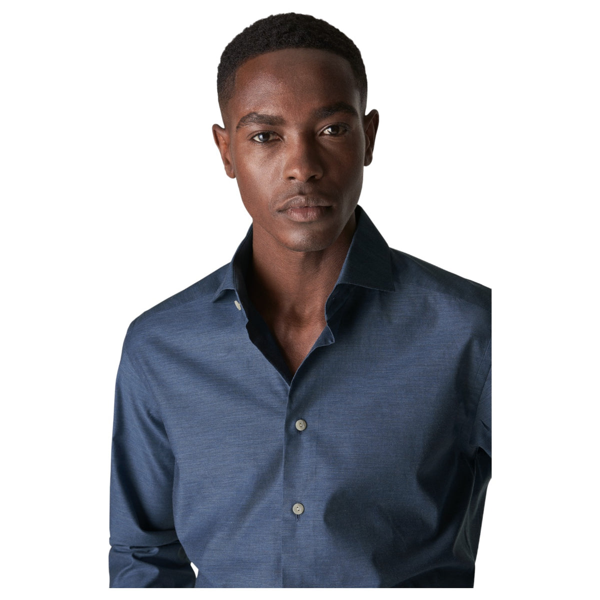 Eton Fine Twill Mélange In Navy Blue Shirt Slim/Contemporary 100003328 26