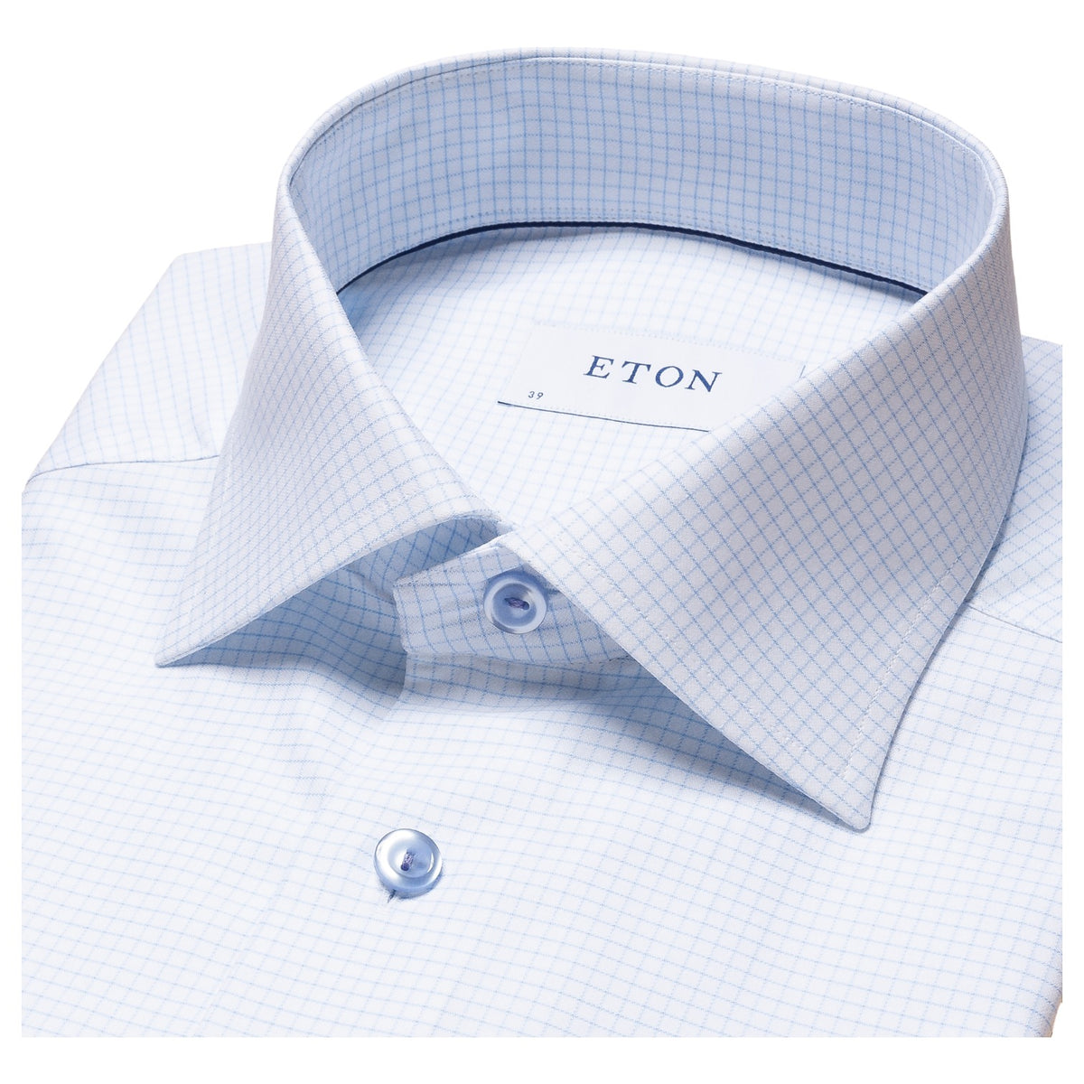 Eton Blue Small Plaid Slim Fit Dress Shirt 100003371 21