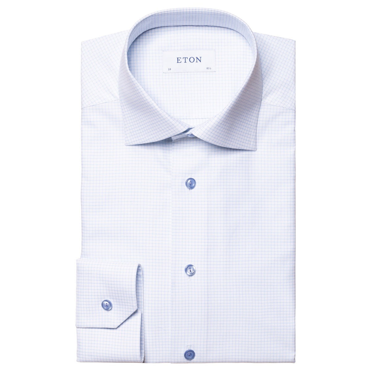 Eton Blue Small Plaid Slim Fit Dress Shirt 100003371 21