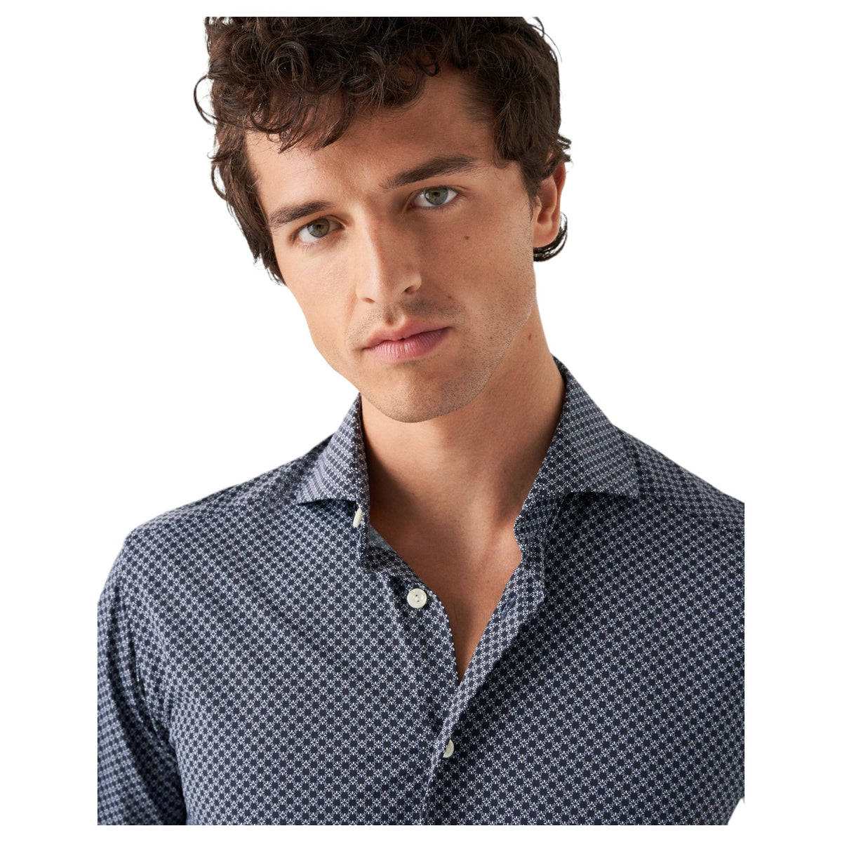 Eton Navy Blue Micro Print Four-Way Stretch Slim/Contemporary 100010314 29