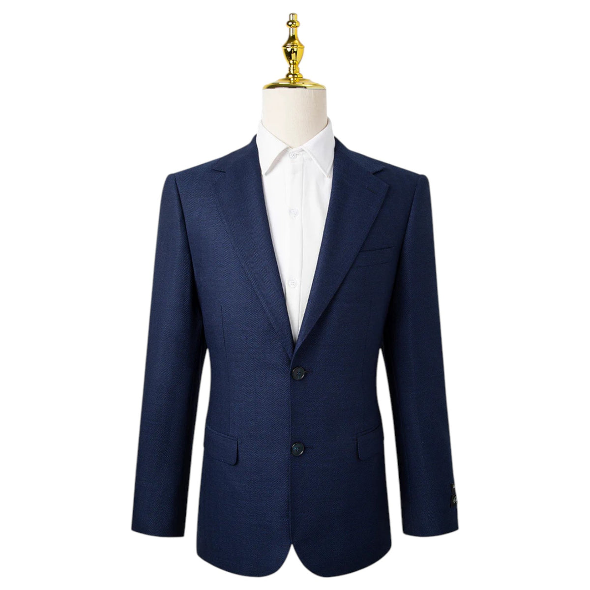 Giovanni Bresciani Navy Blue Herringbone GB-503