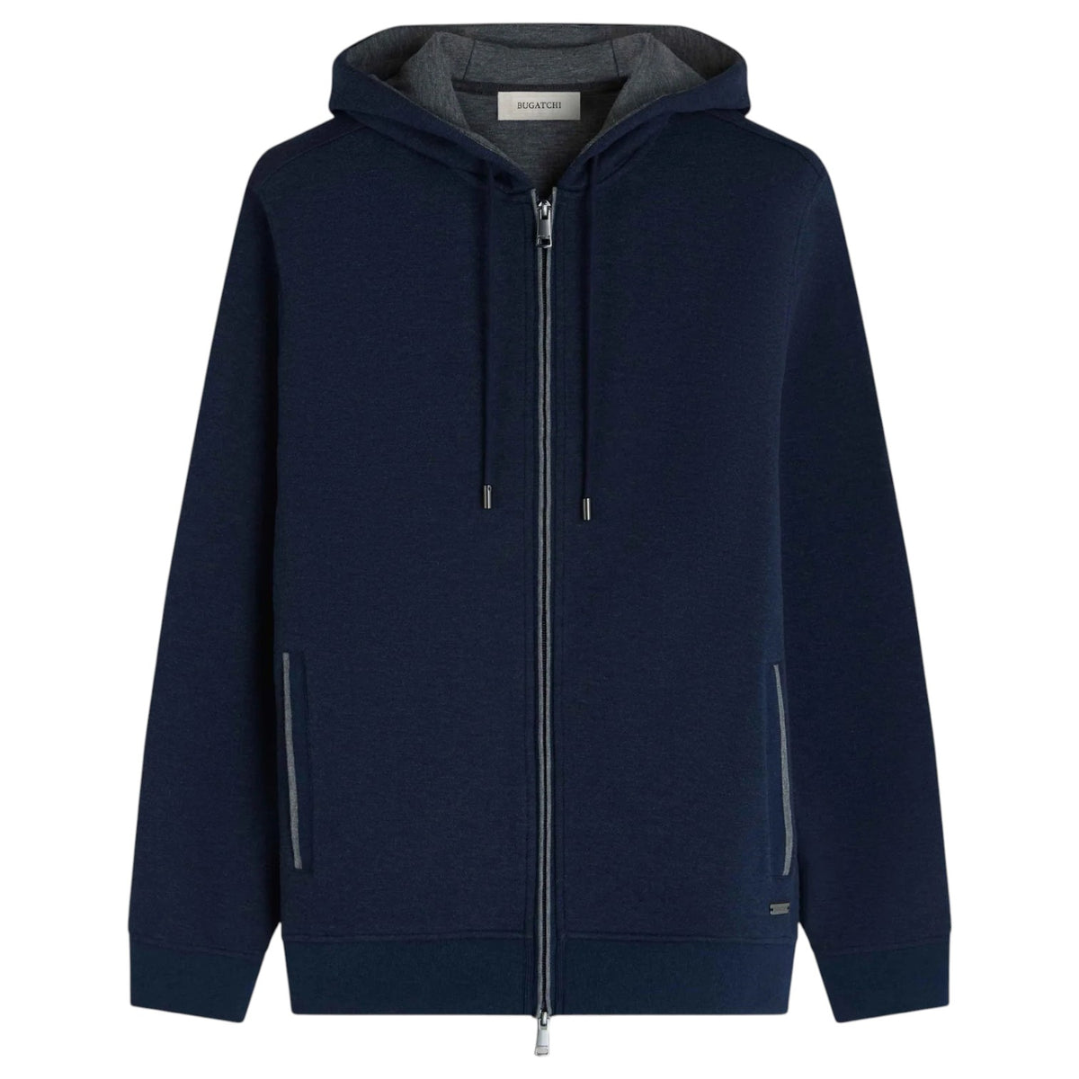 Bugatchi Heathered Pique Full Zip Hoodie HF2403K83