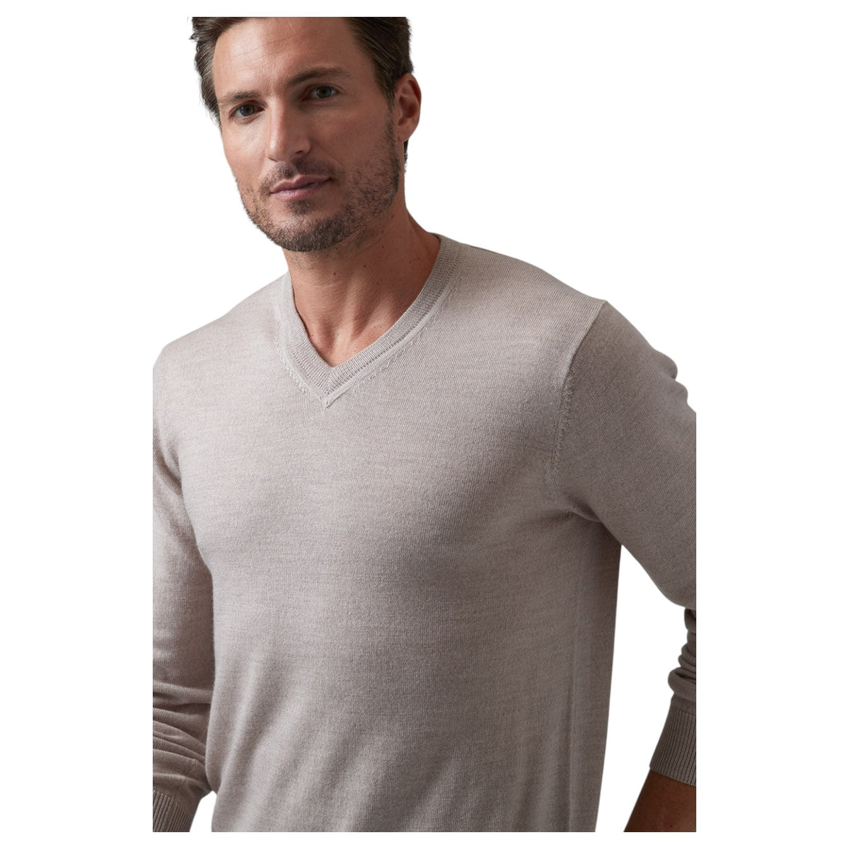 Raffi Classic V-Neck Sweater in 100% Merino Wool HWC19391 Mix