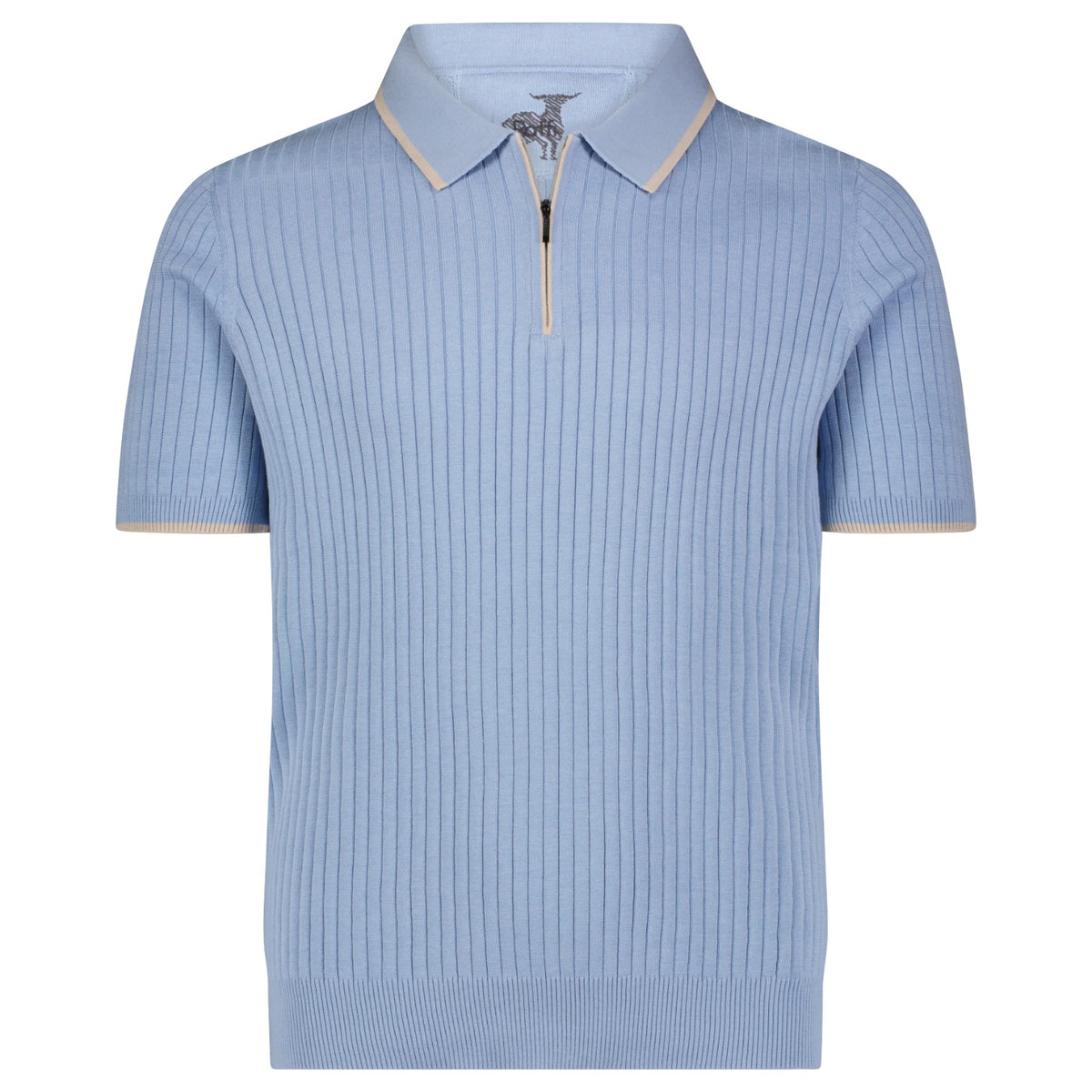 Raffi The Edison Polo Shirt With a Zipper In Sky Color HZZ22466 Sky