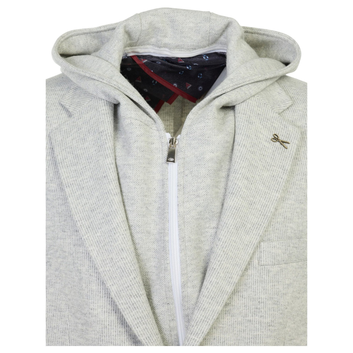 Luchiano Visconti METKHJ55 Merino Wool Sport Coat with Detachable Hood
